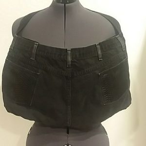 Large Black Denim/Faux Snakeskin Bag